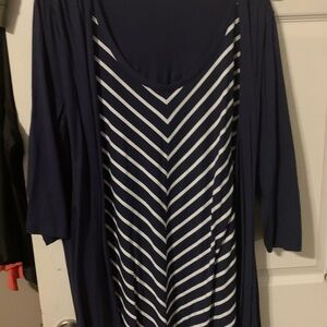 Woman Within Navy Top 2fer 22/24 (Womans within size 1x)